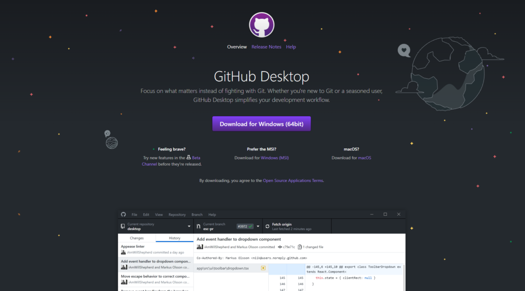 The GitHub Desktop App